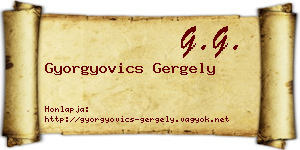 Gyorgyovics Gergely névjegykártya